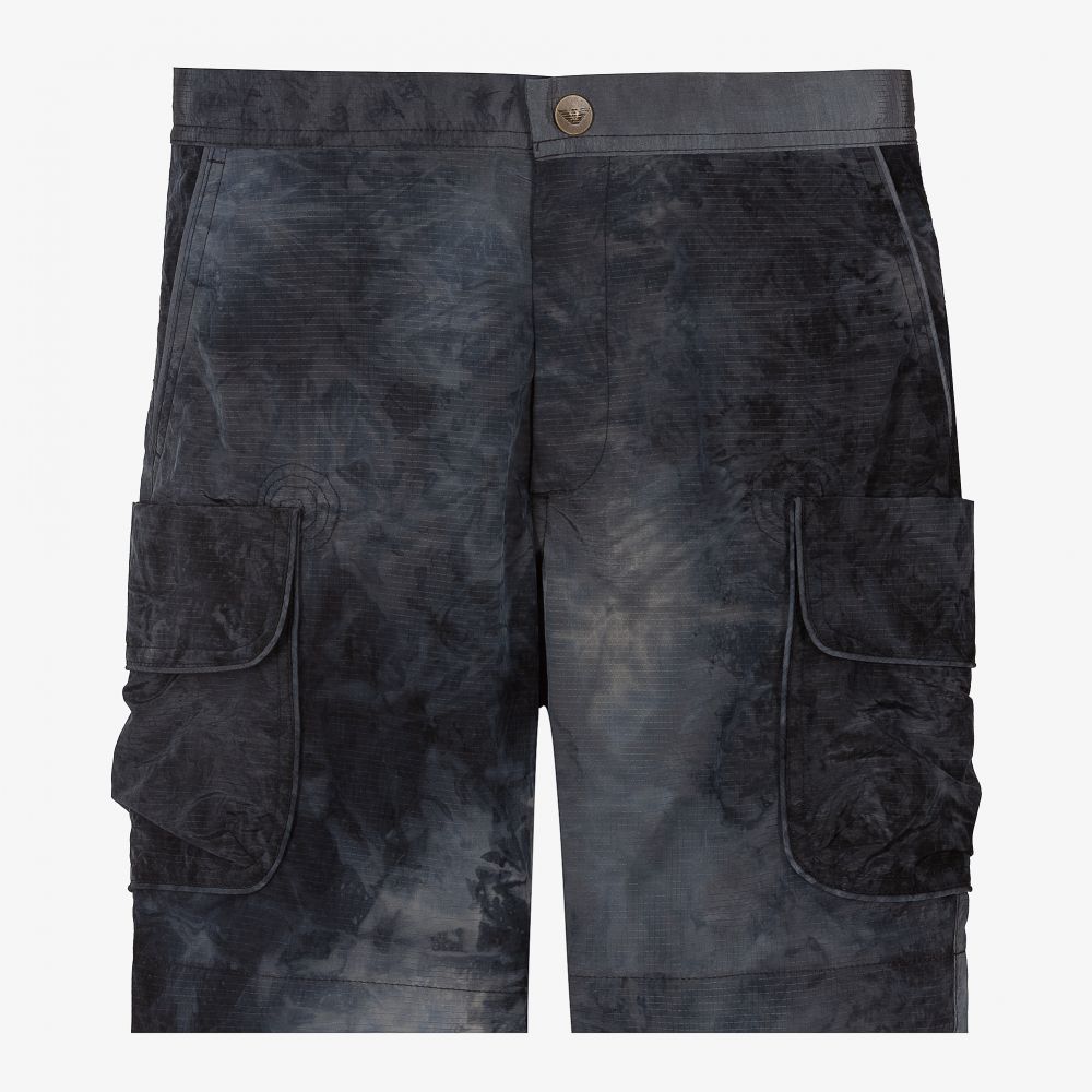 Emporio Armani Teen Boys Blue Cargo Shorts Childrensalon Outlet