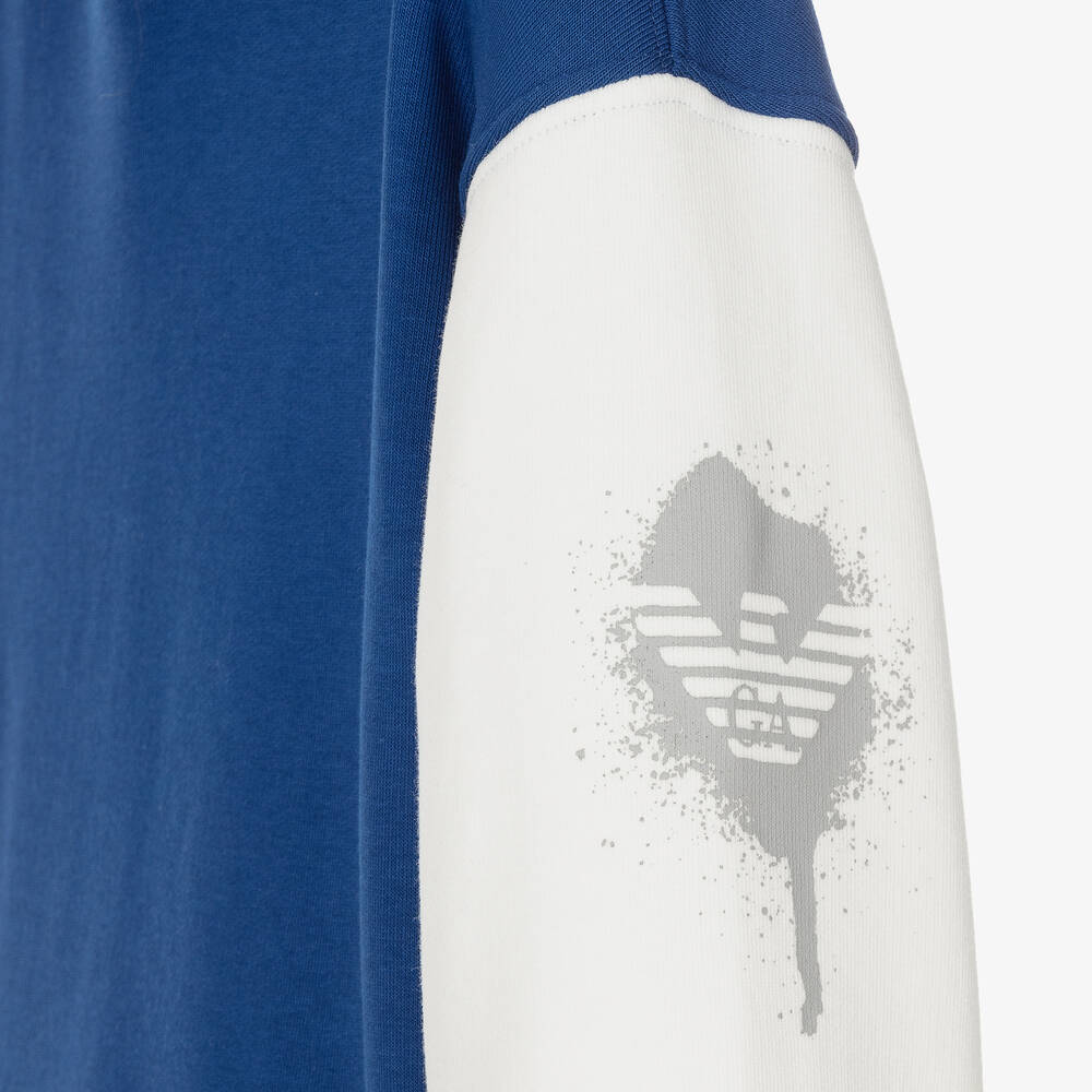 Emporio Armani-Синяя худи с цветовыми блоками | Childrensalon Outlet