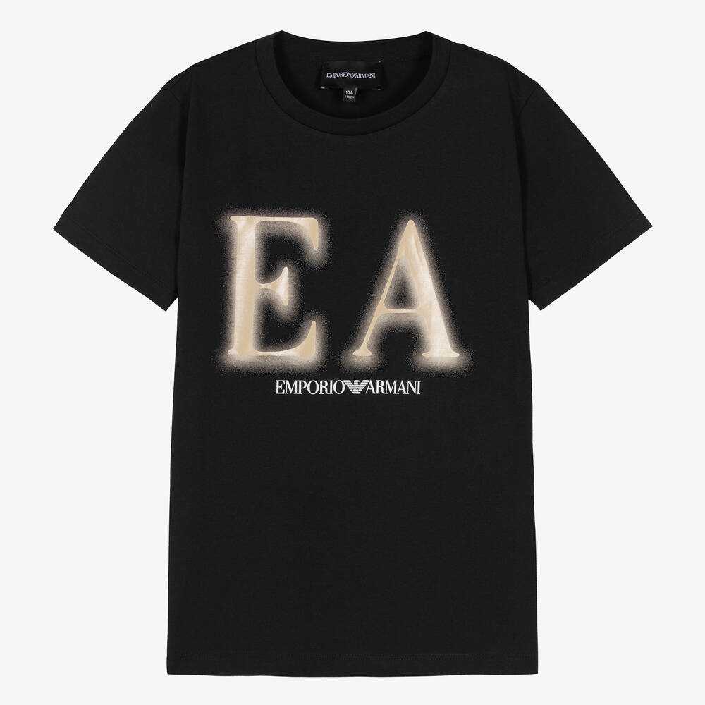 Emporio Armani - Синяя хлопковая футболка EA для мальчиков-подростков | Childrensalon