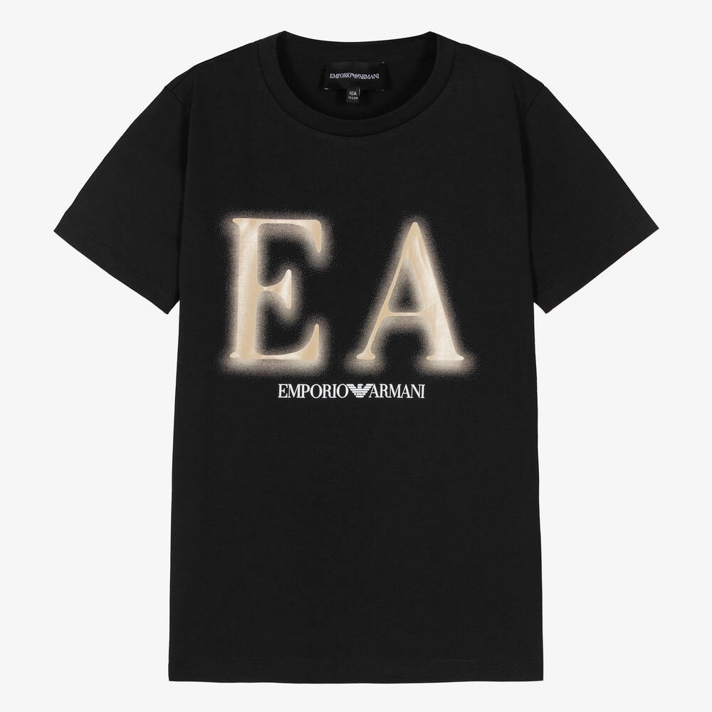 Emporio Armani - T-shirt bleu en coton EA pour ado garçon | Childrensalon