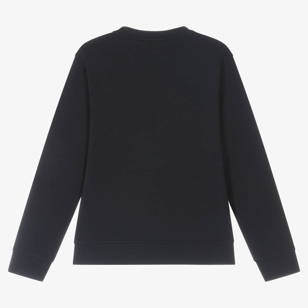 Emporio Armani-Teen Boys Blue Cotton Eagle Sweatshirt | Childrensalon Outlet
