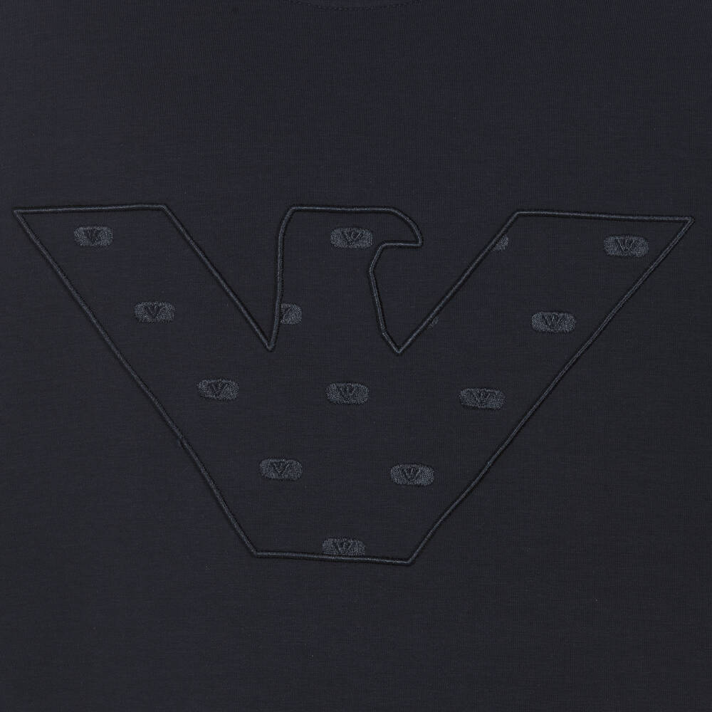 Emporio Armani-Teen Boys Blue Cotton Eagle Sweatshirt | Childrensalon Outlet