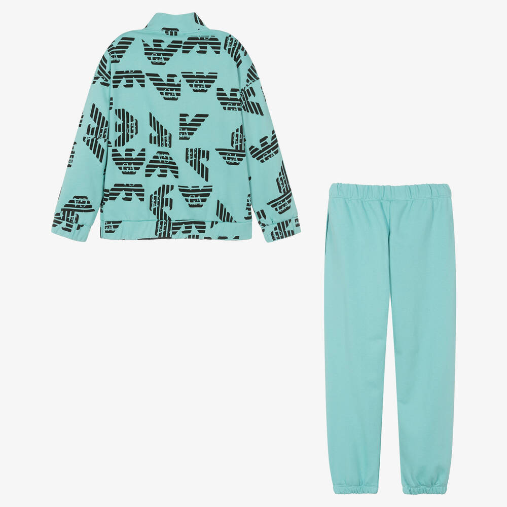 Emporio Armani Teen Boys Blue Cotton Eagle Tracksuit