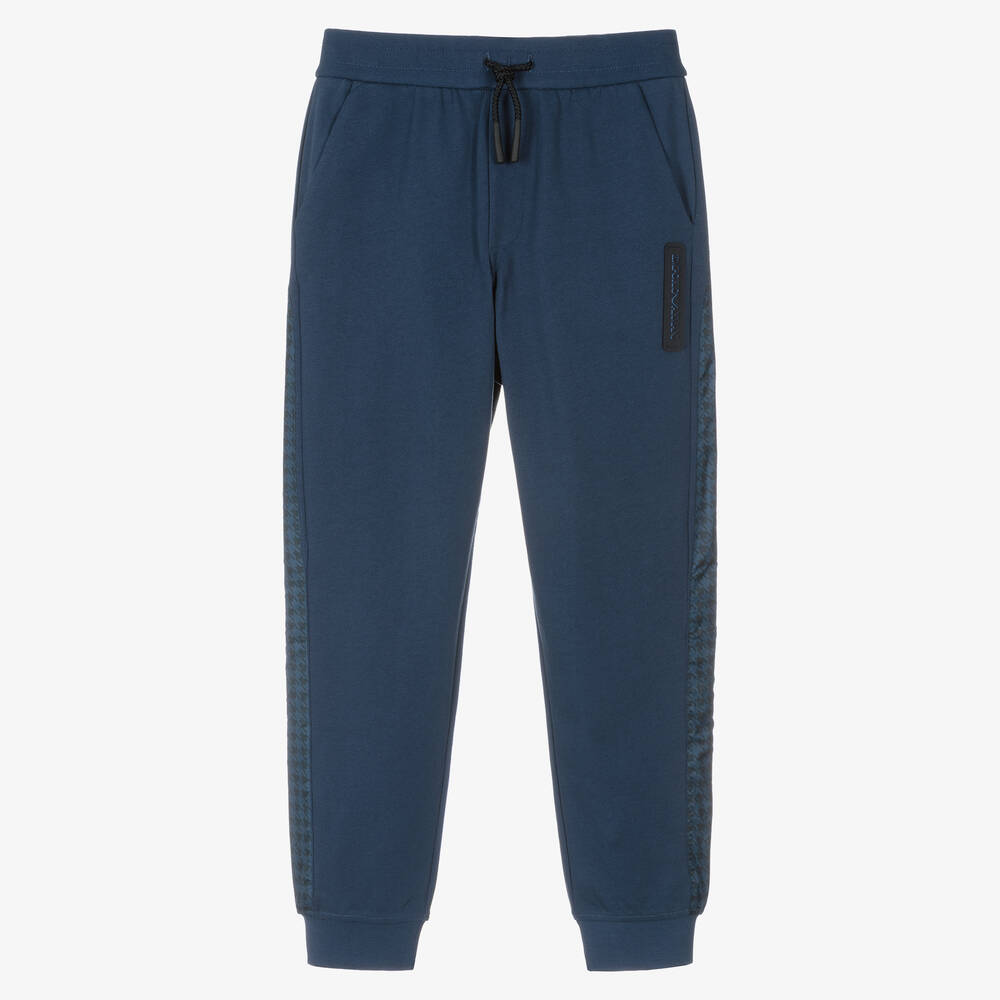Emporio Armani - Pantalon de jogging bleu en coton ado garçon | Childrensalon