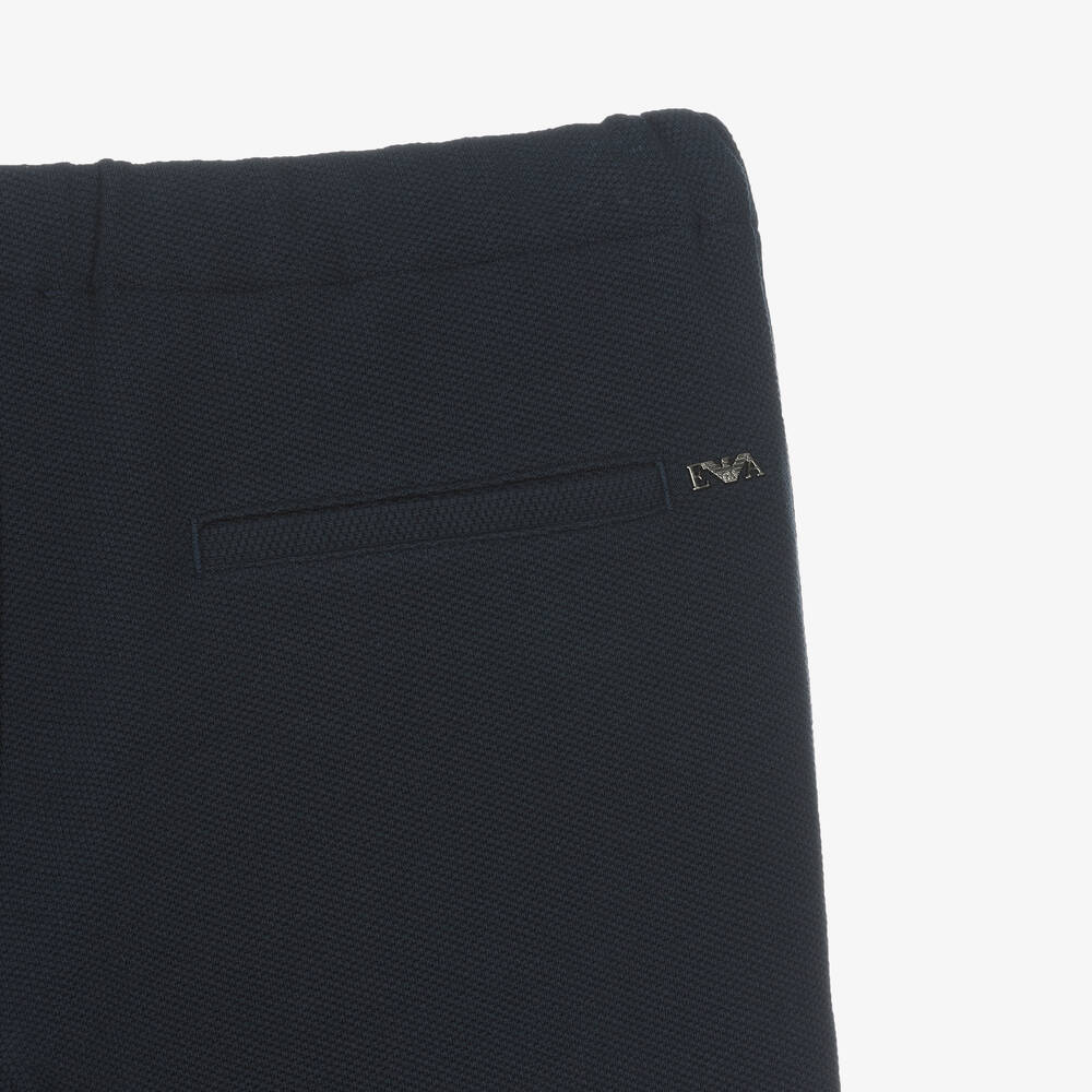 إمبوريو أرماني-بنطلون رياضي قطن بيكيه لون كحلي للمراهقين | Childrensalon Outlet