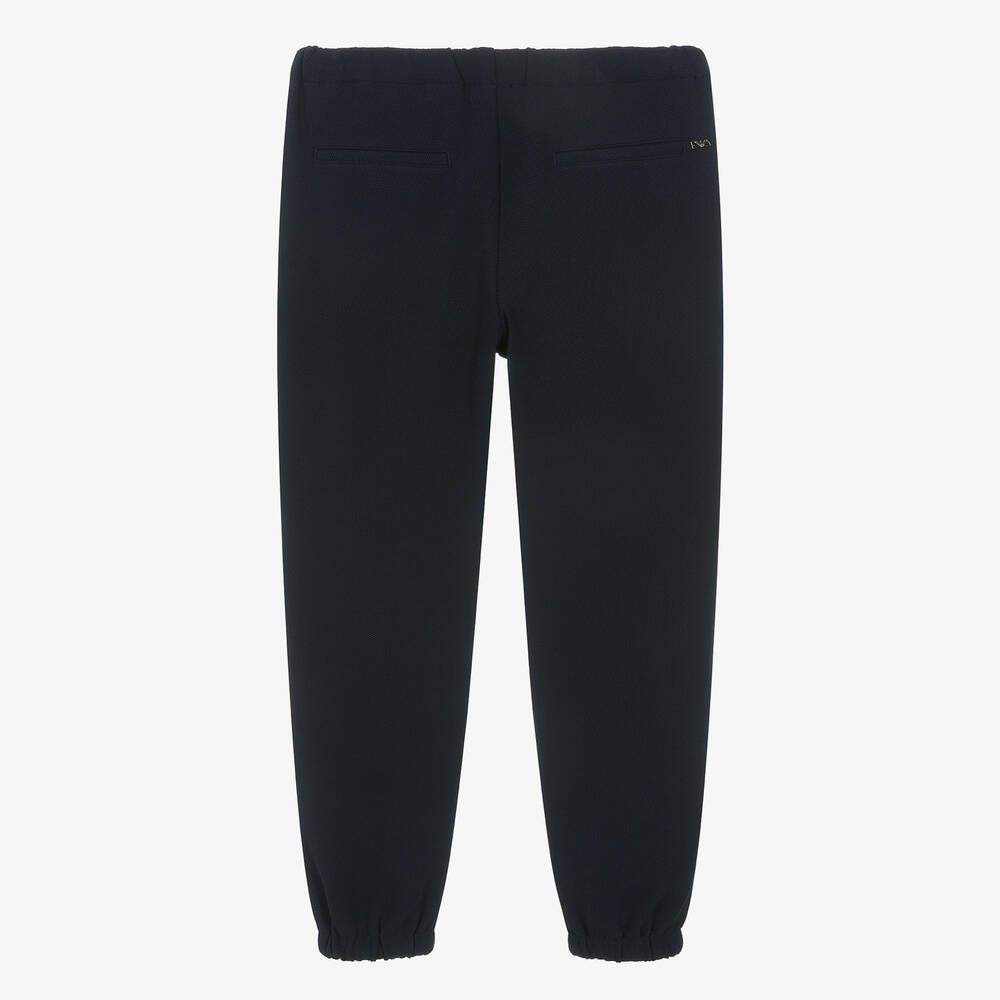 إمبوريو أرماني-بنطلون رياضي قطن بيكيه لون كحلي للمراهقين | Childrensalon Outlet