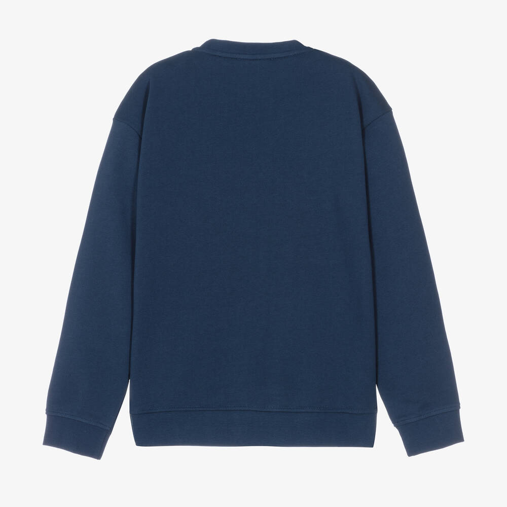 Emporio Armani-Синий хлопковый свитшот для мальчиков-подростков | Childrensalon Outlet