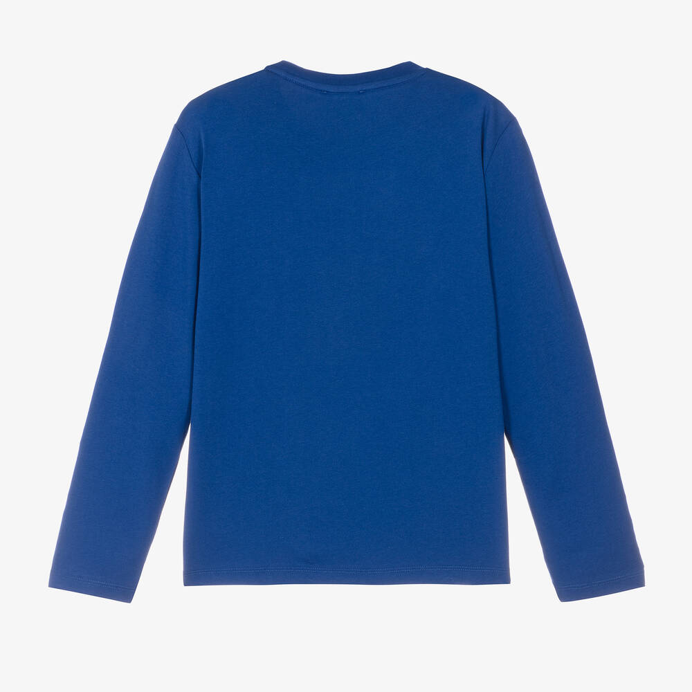 Emporio Armani-توب تينز ولادي قطن جيرسي لون أزرق | Childrensalon Outlet
