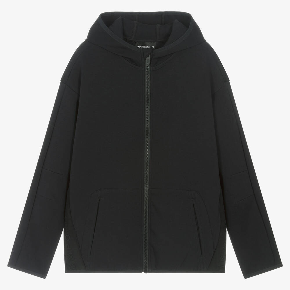 Emporio Armani - Blaue Teen Baumwoll-Kapuzenjacke | Childrensalon