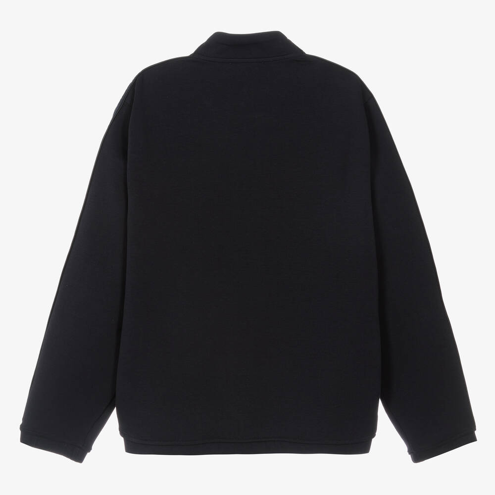 Emporio Armani-Teen Boys Blue Cotton Zip-Up Top | Childrensalon Outlet