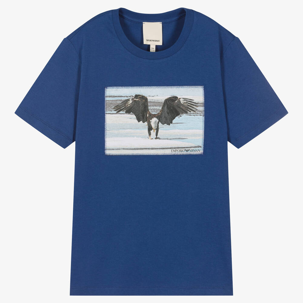 Emporio Armani - T-shirt bleu Aigle Ado garçon | Childrensalon