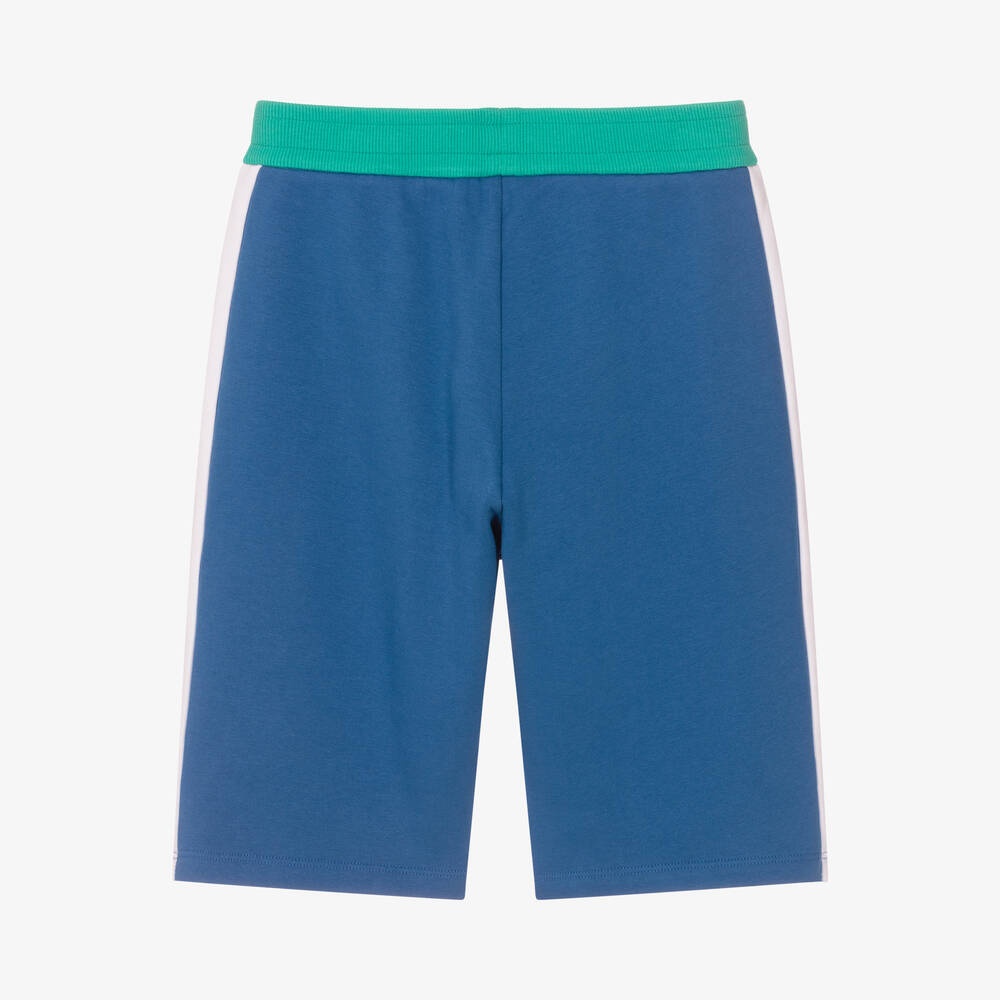 Emporio Armani-Teen Boys Blue & Green Logo Shorts | Childrensalon Outlet