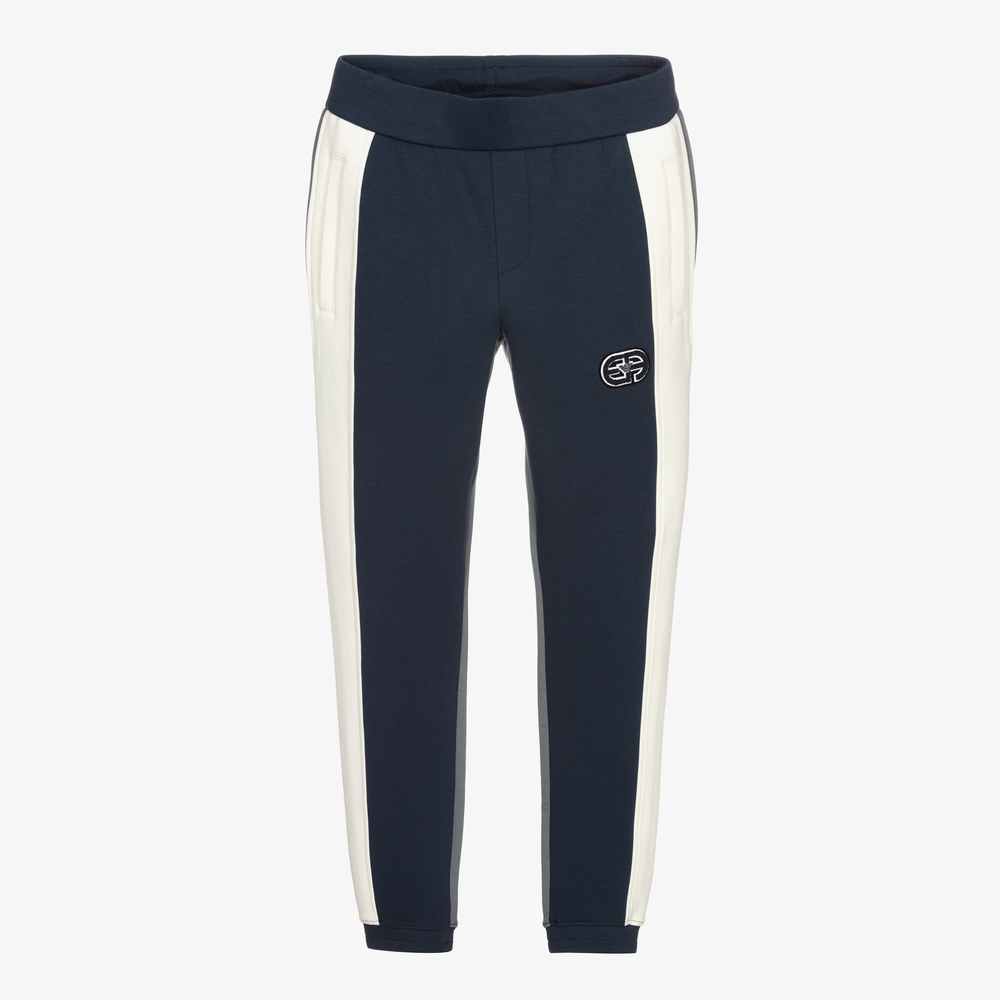 Emporio Armani - Teen Boys Blue Logo Joggers | Childrensalon