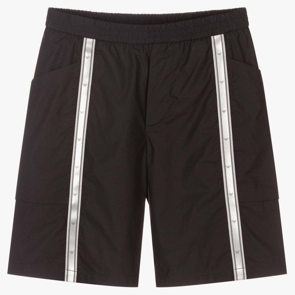 Emporio Armani - Teen Boys Blue Logo Shorts | Childrensalon