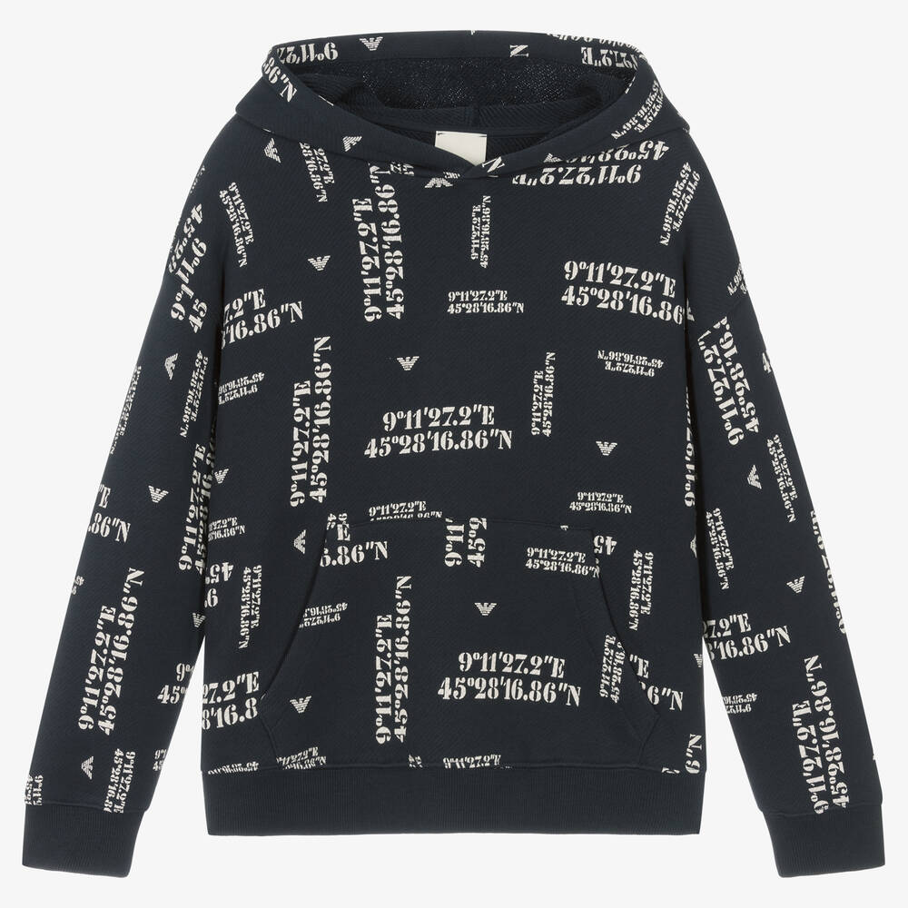 Emporio Armani-Синяя худи из органического хлопка | Childrensalon Outlet