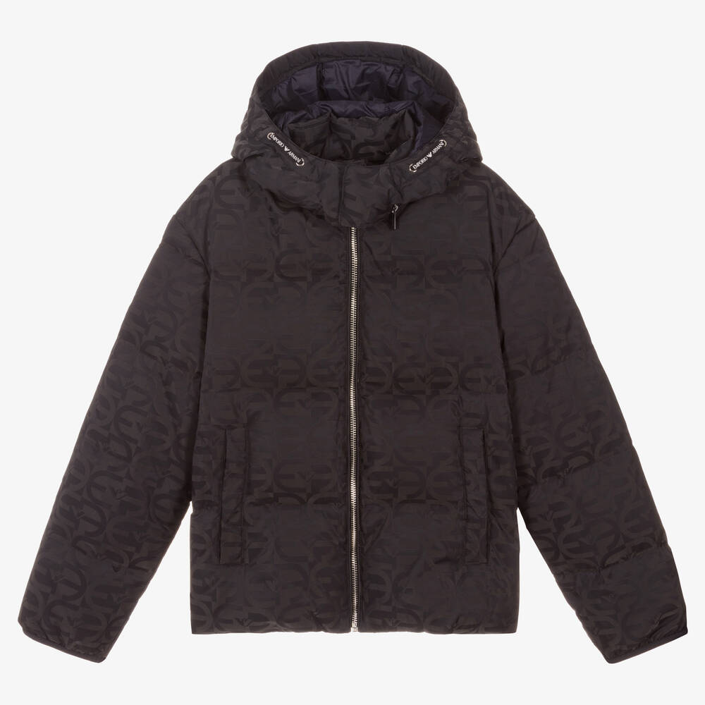 Emporio Armani Teen Boys Blue Puffer Jacket Childrensalon Outlet