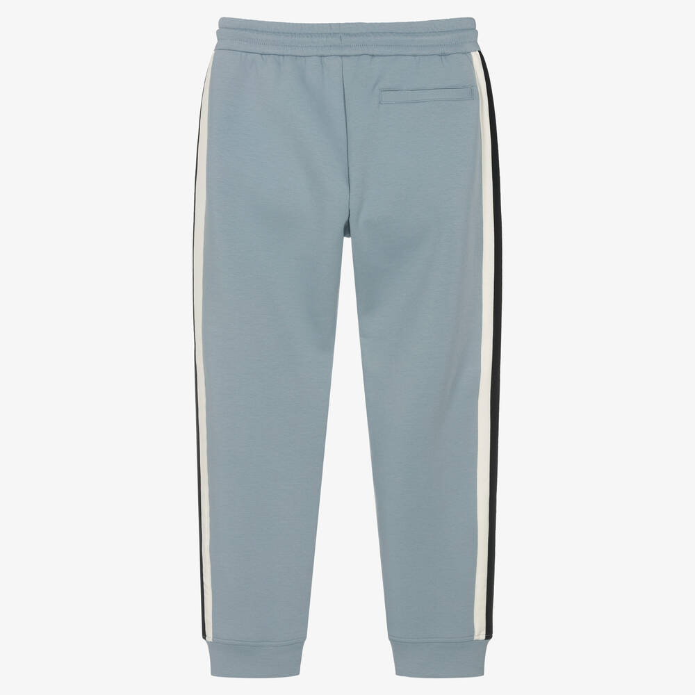 Emporio Armani-Teen Boys Blue Striped Logo Joggers | Childrensalon Outlet