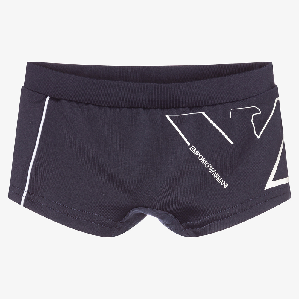 Emporio Armani - Teen Boys Blue Swim Trunks | Childrensalon