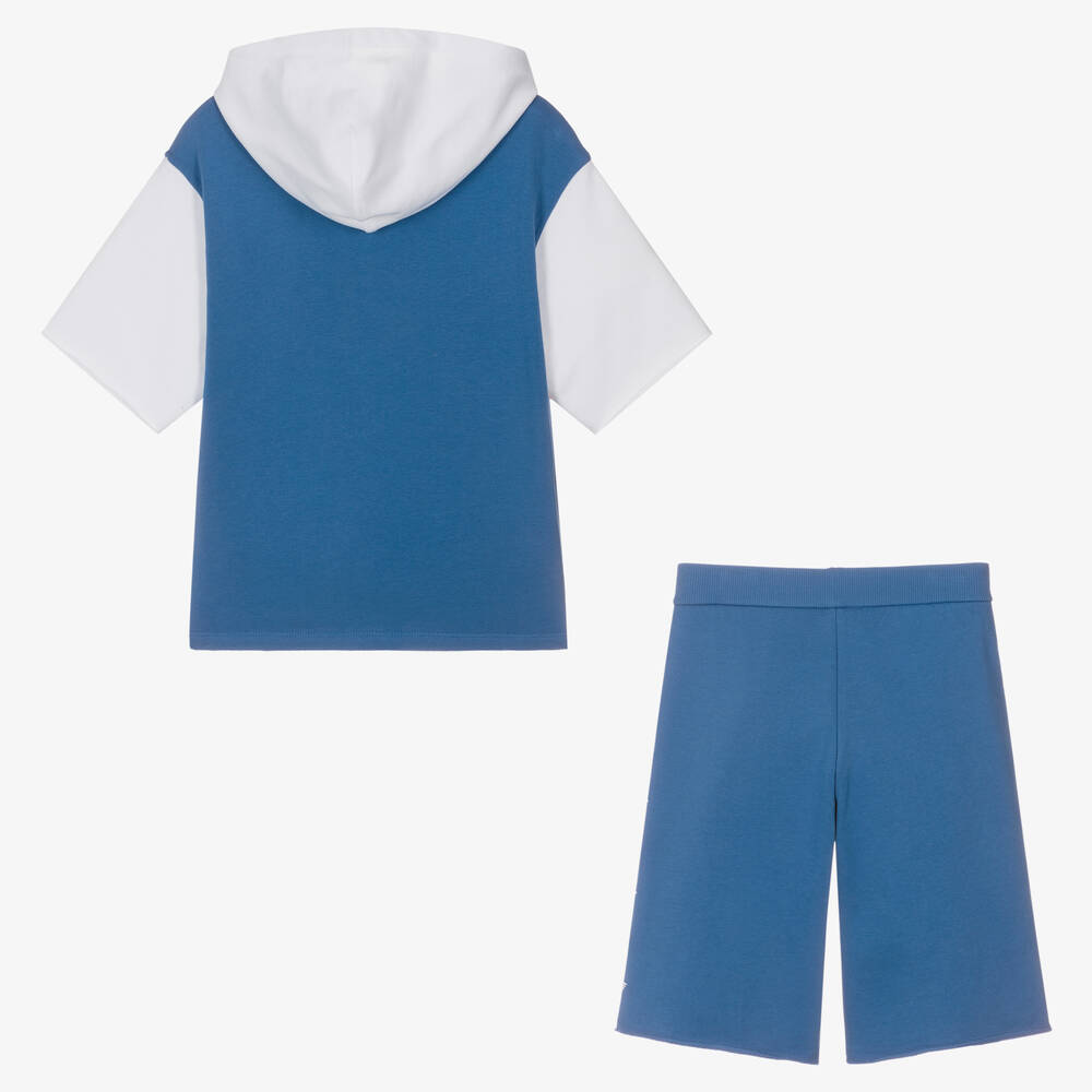 Emporio Armani-Сине-белый топ и шорты | Childrensalon Outlet