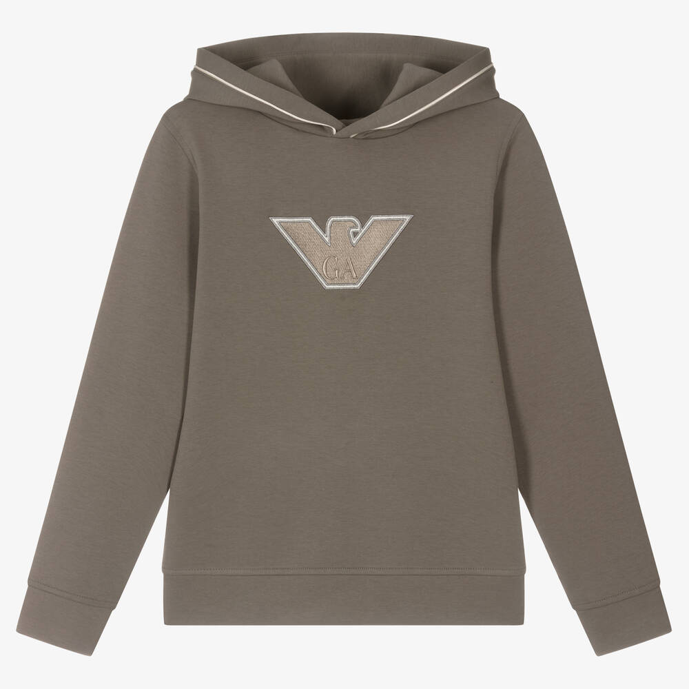 Emporio Armani - Brauner Teen Adler-Baumwoll-Hoodie | Childrensalon