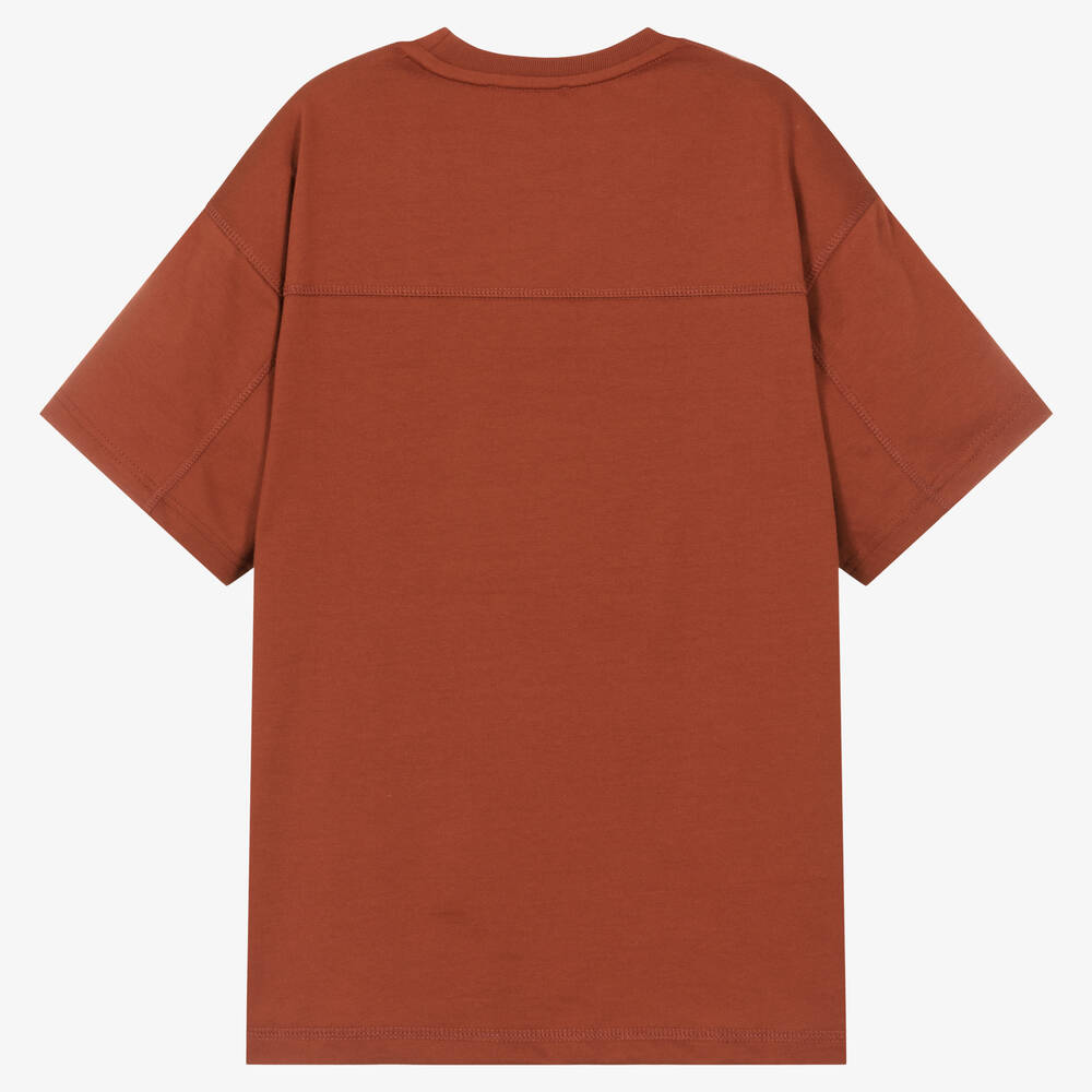 Emporio Armani-Коричневая футболка из джерси | Childrensalon Outlet