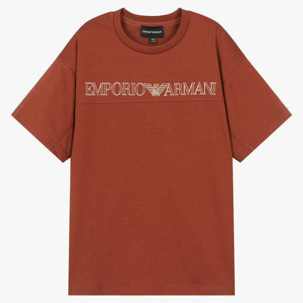 Emporio Armani - Braunes Teen Jersey-T-Shirt | Childrensalon