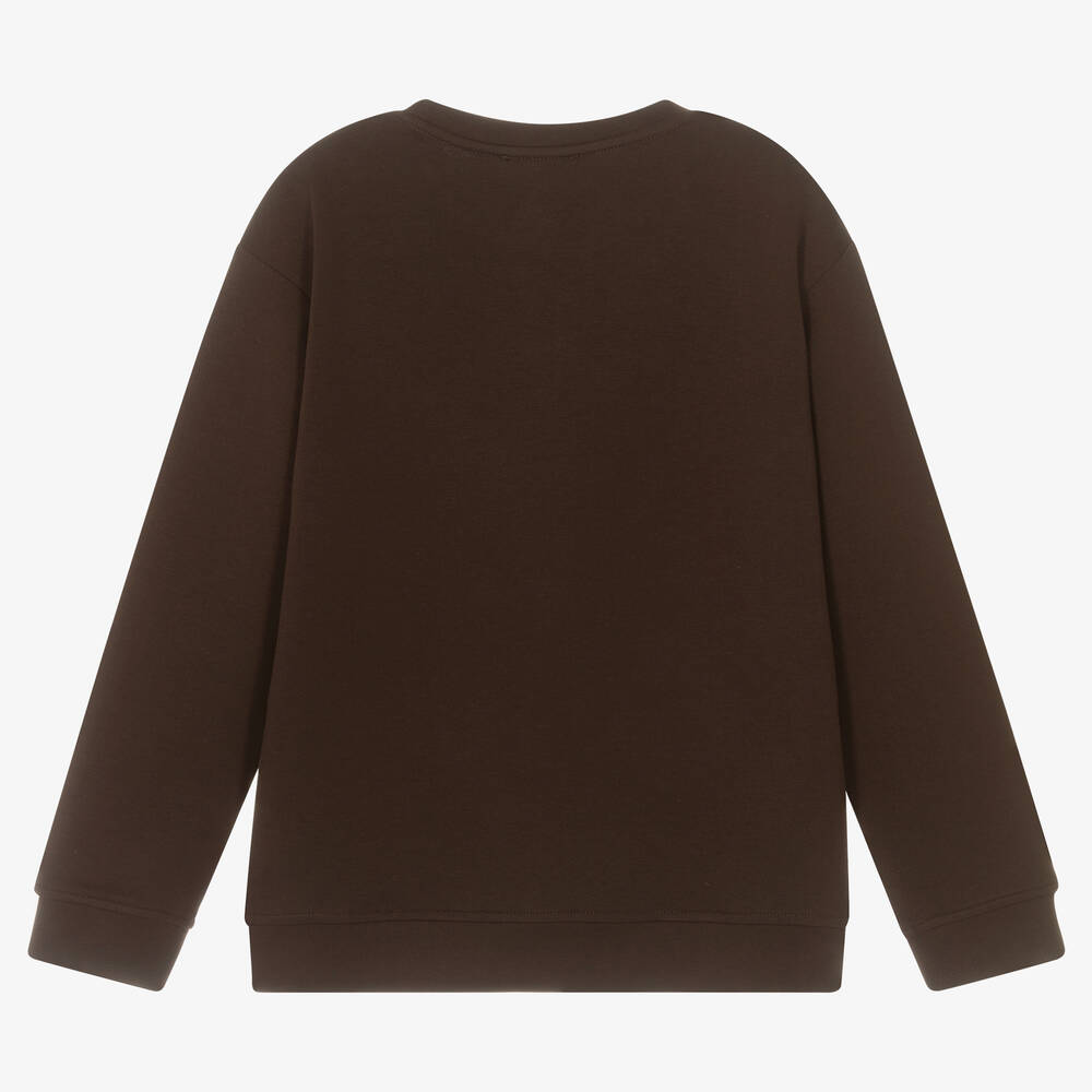 Emporio Armani-Teen Boys Brown Logo Sweatshirt | Childrensalon Outlet