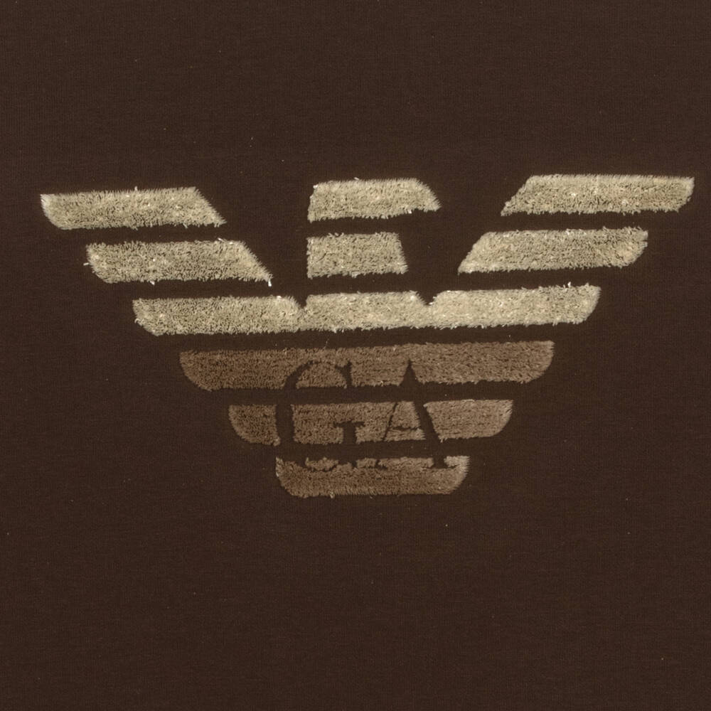 Emporio Armani-Teen Boys Brown Logo Sweatshirt | Childrensalon Outlet