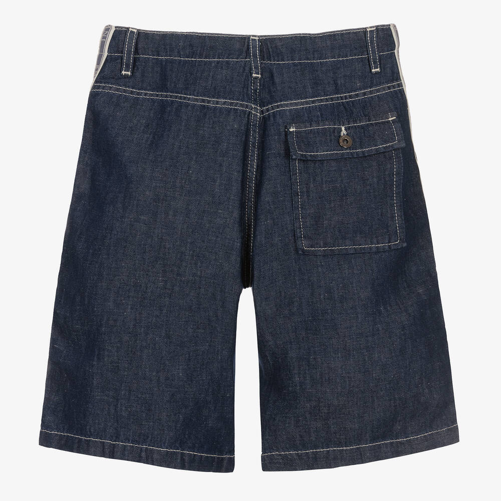 إمبوريو أرماني-شورت قطن شامبري لون كحلي تينز ولادي | Childrensalon Outlet