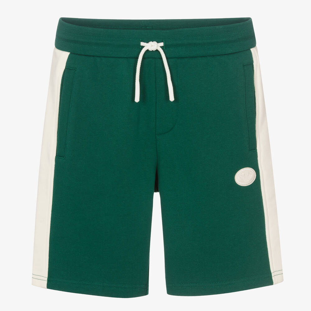 Emporio Armani - Teen Boys Green Cotton Shorts | Childrensalon