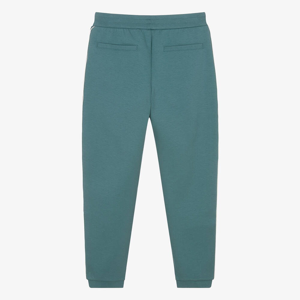 Emporio Armani-Teen Boys Green Logo Tape Joggers | Childrensalon Outlet