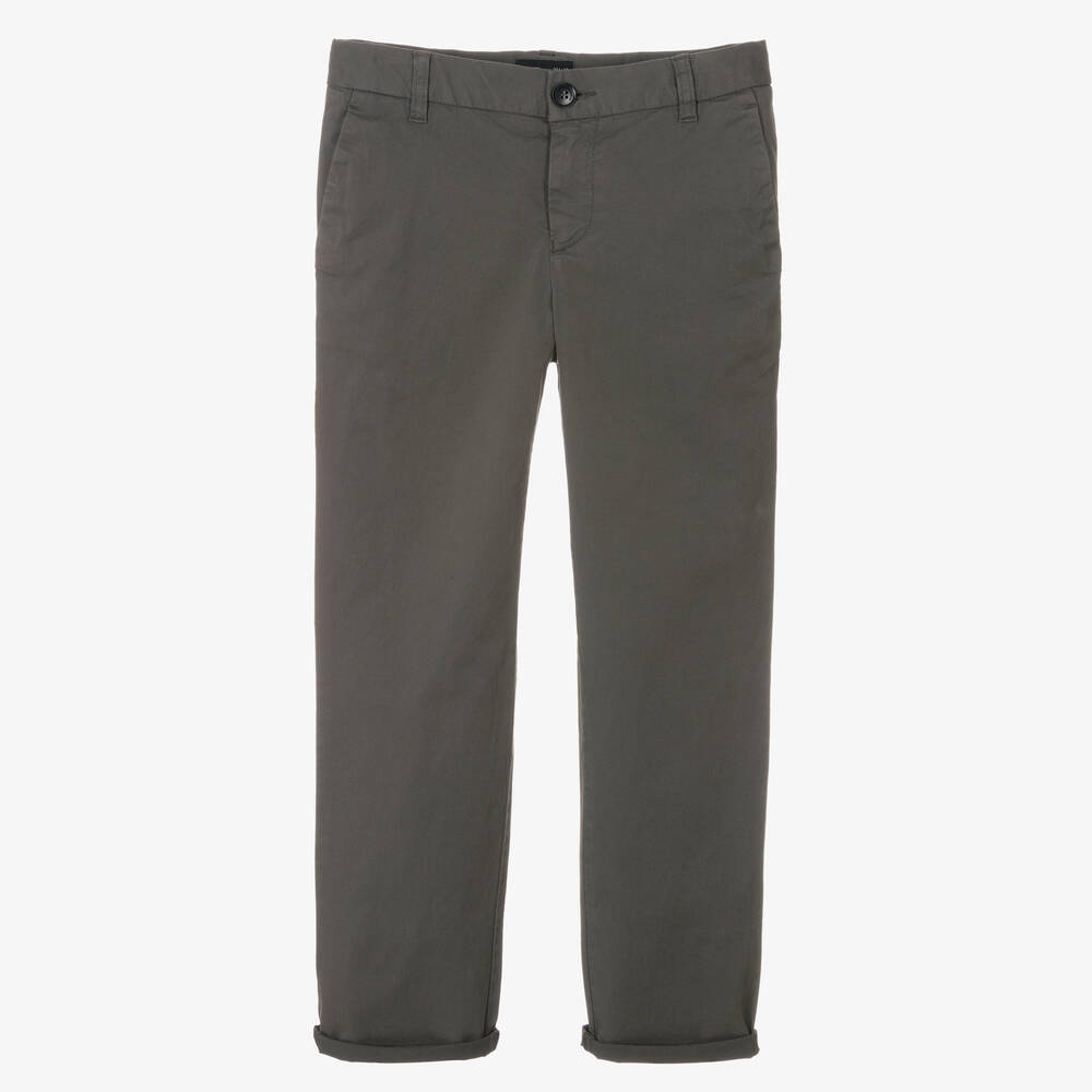 Emporio Armani - Pantalon chino gris Ado garçon | Childrensalon