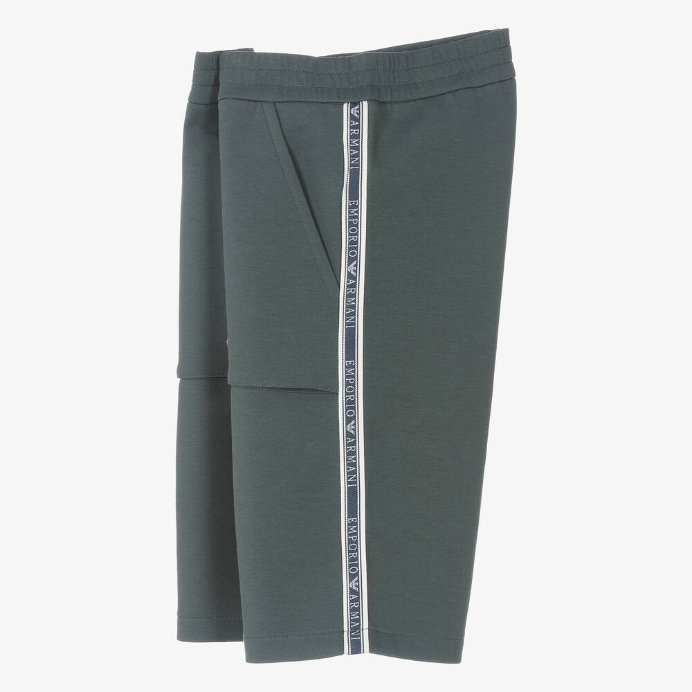 Emporio Armani-Teen Boys Grey Cotton Jersey Shorts | Childrensalon Outlet