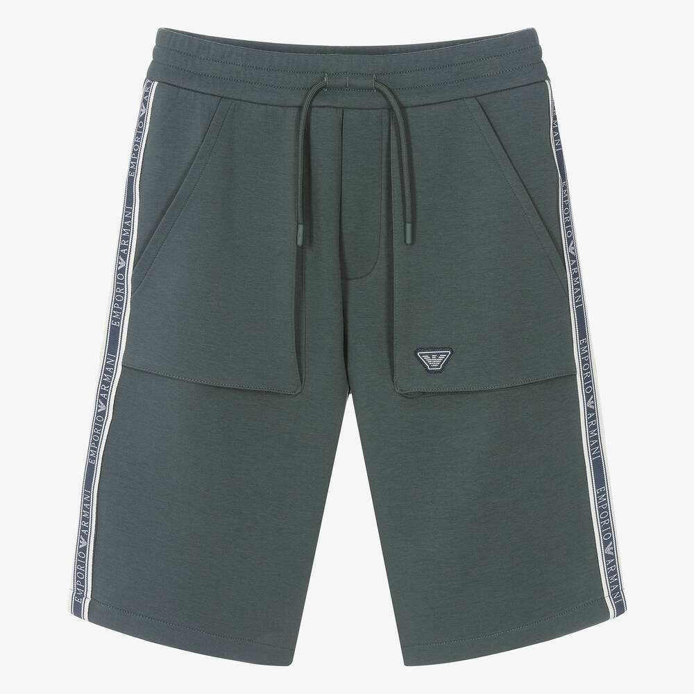 Emporio Armani-Teen Boys Grey Cotton Jersey Shorts | Childrensalon Outlet
