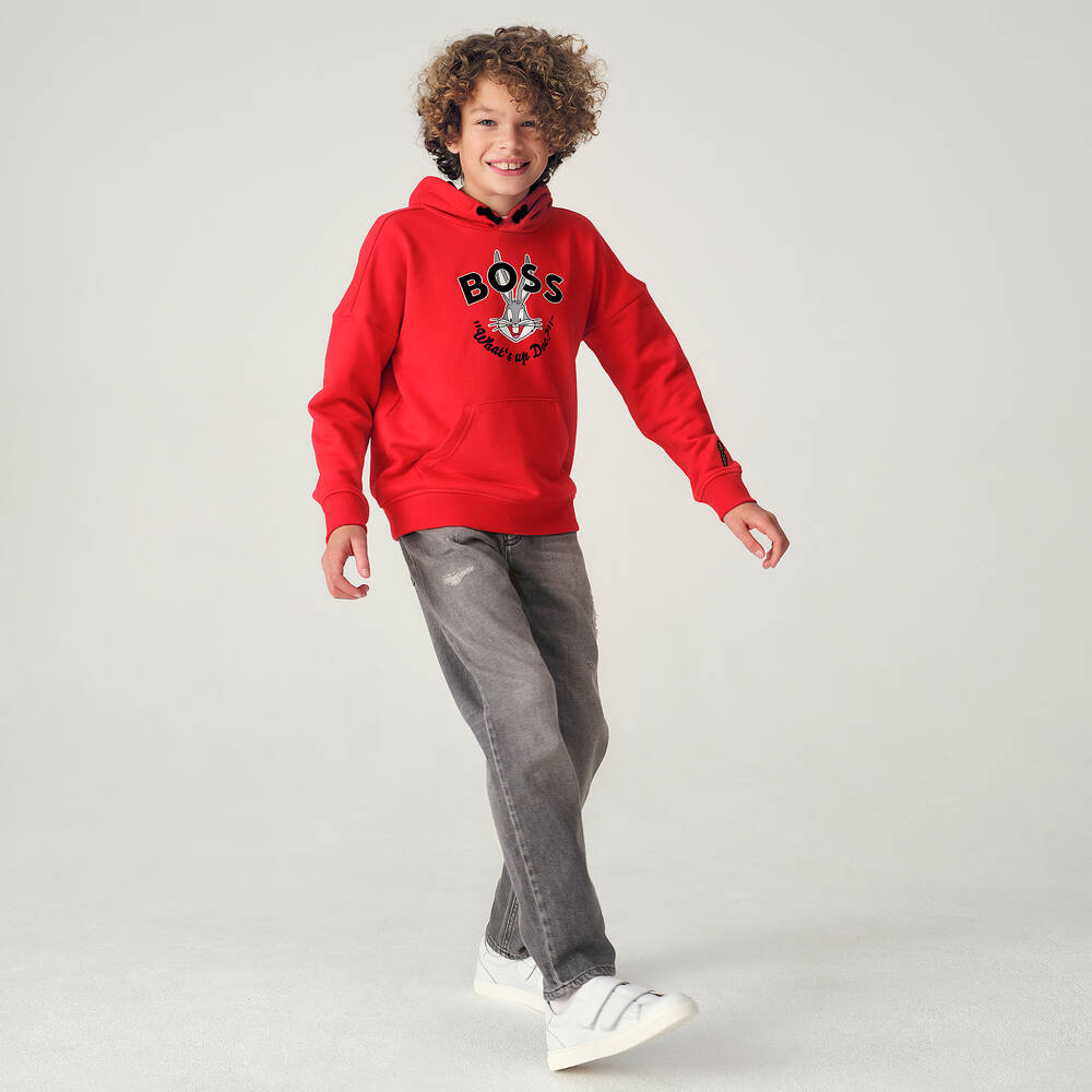 Emporio Armani-Teen Boys Grey Denim Regular Jeans | Childrensalon Outlet