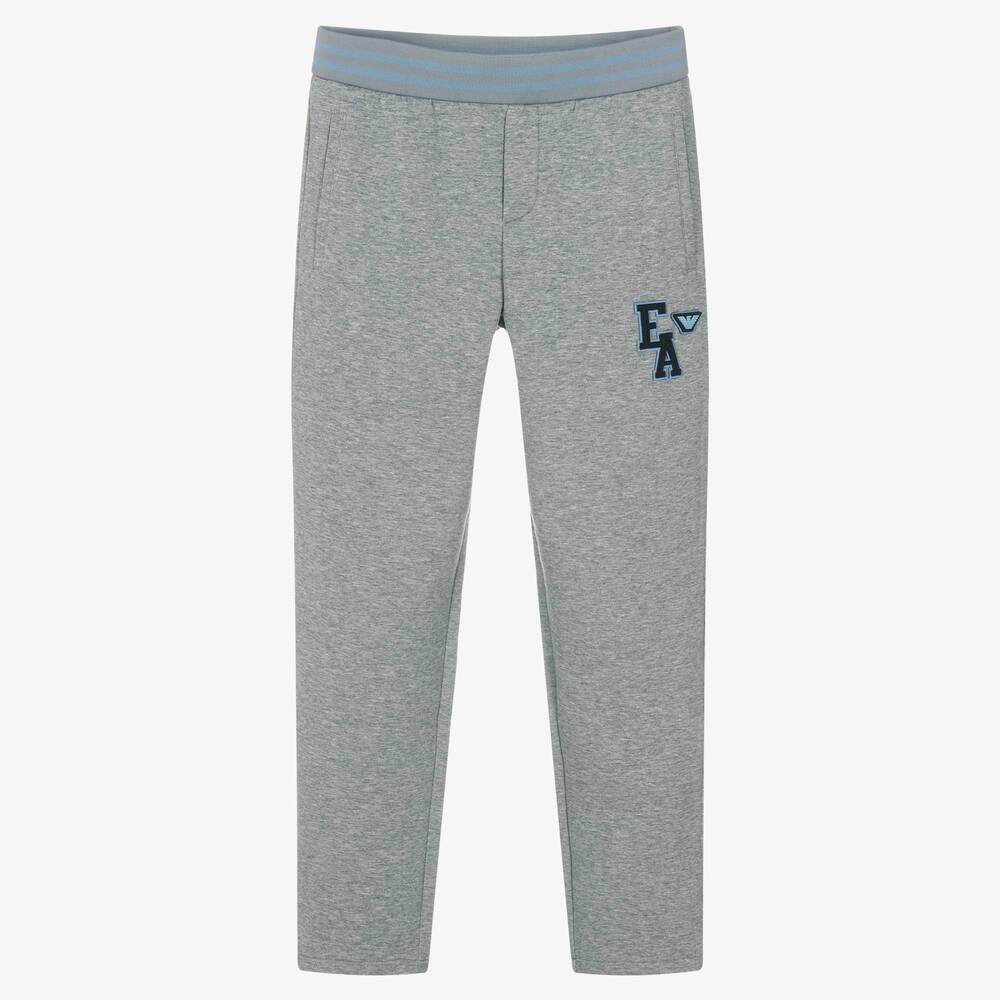 Emporio Armani - Teen Boys Grey Logo Joggers | Childrensalon