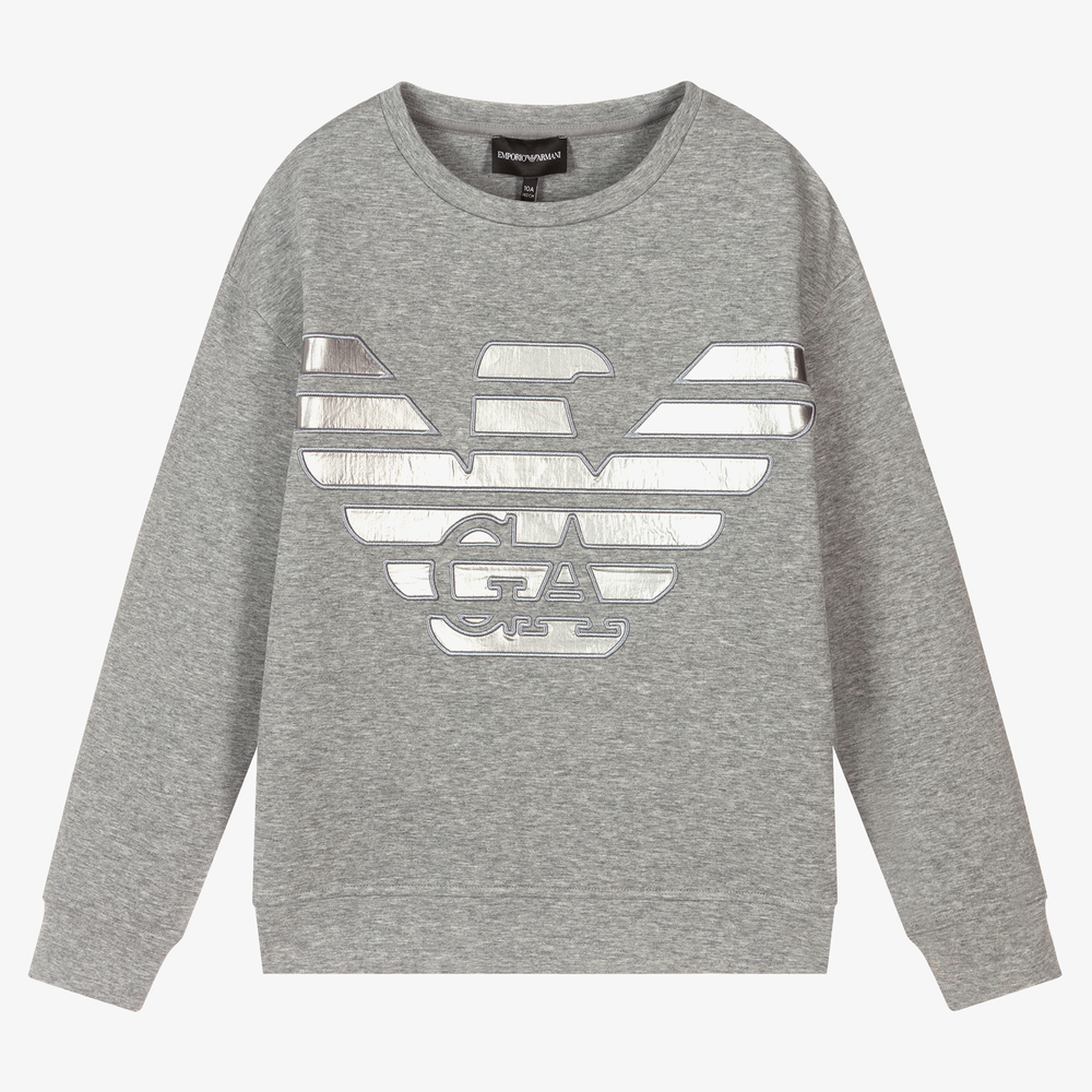 Emporio Armani - Sweat gris Ado garçon | Childrensalon