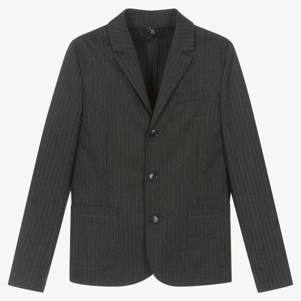 Emporio Armani - Серый пиджак в тонкую полоску | Childrensalon