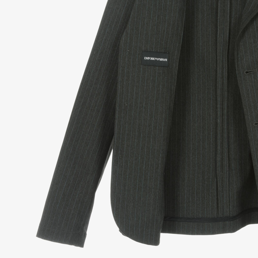 Emporio Armani-Серый пиджак в тонкую полоску | Childrensalon Outlet
