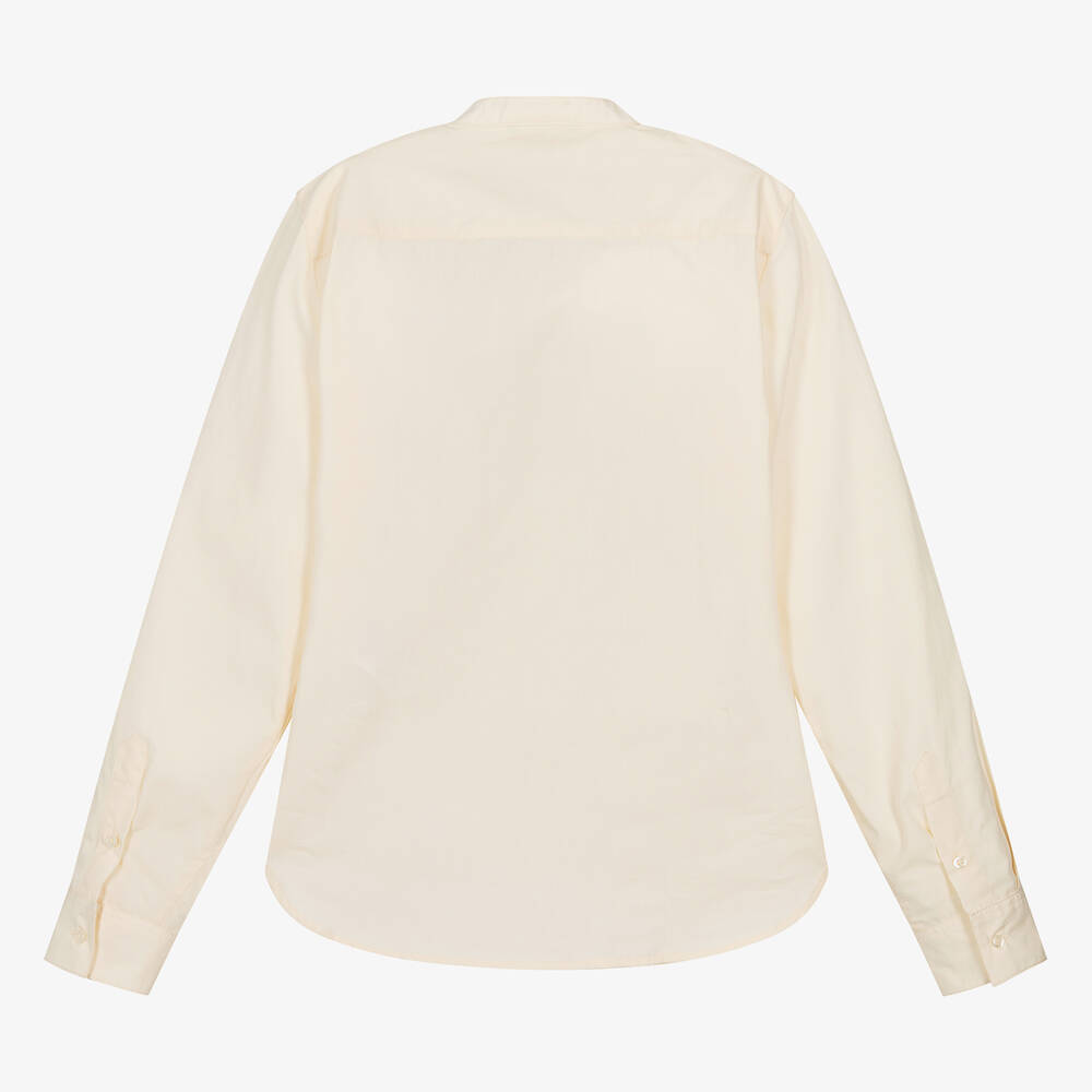 إمبوريو أرماني-قميص بلا ياقة قطن لون عاجي للمراهقين | Childrensalon Outlet