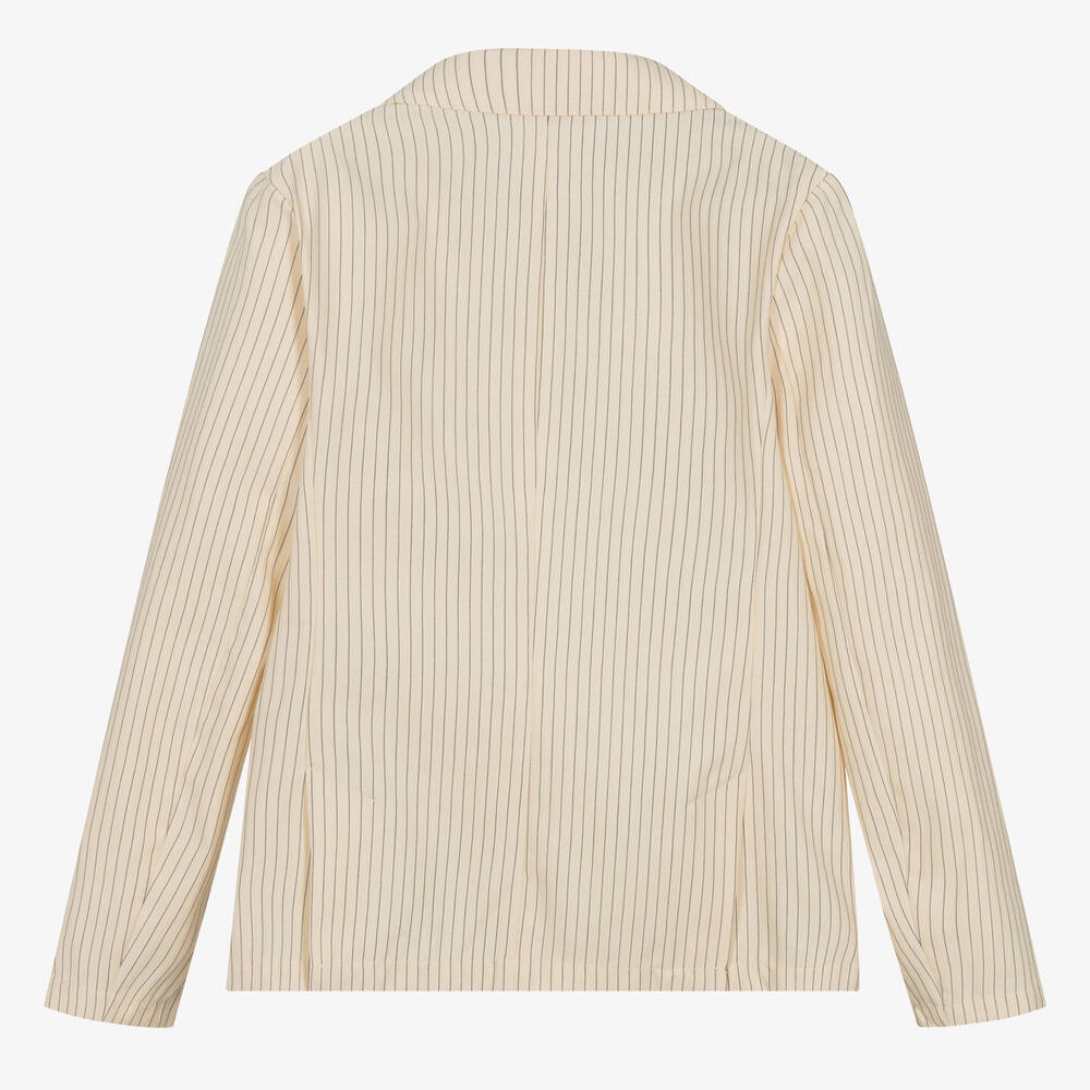 Emporio Armani-Teen Boys Ivory Cotton & Linen Blazer | Childrensalon Outlet