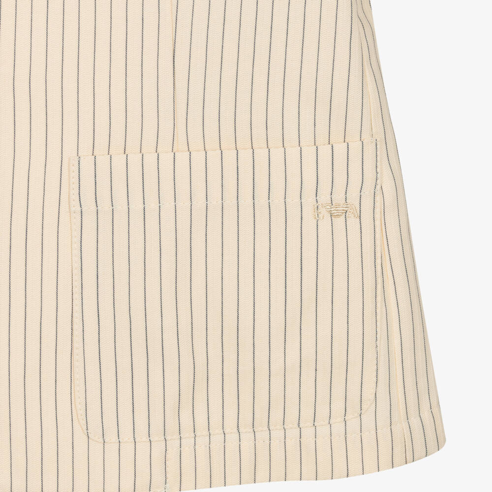 Emporio Armani-Teen Boys Ivory Cotton & Linen Blazer | Childrensalon Outlet