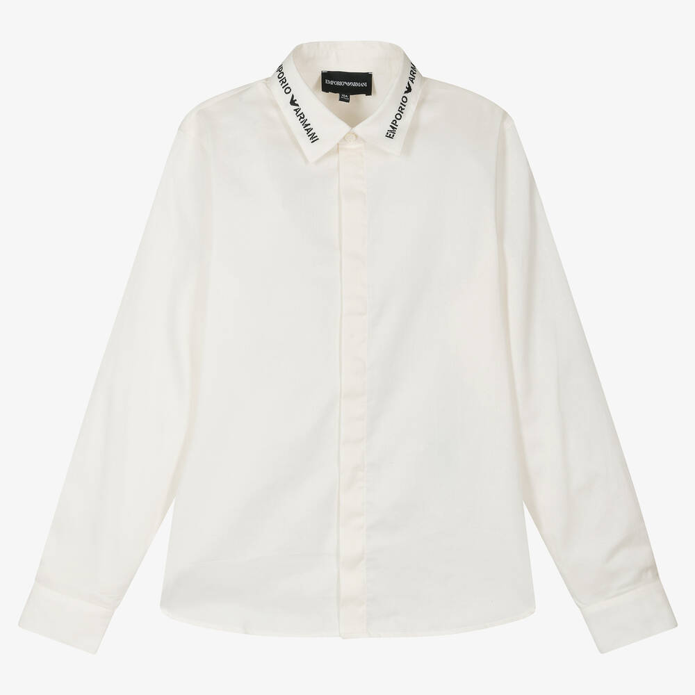 Emporio Armani - Кремовая хлопковая рубашка | Childrensalon