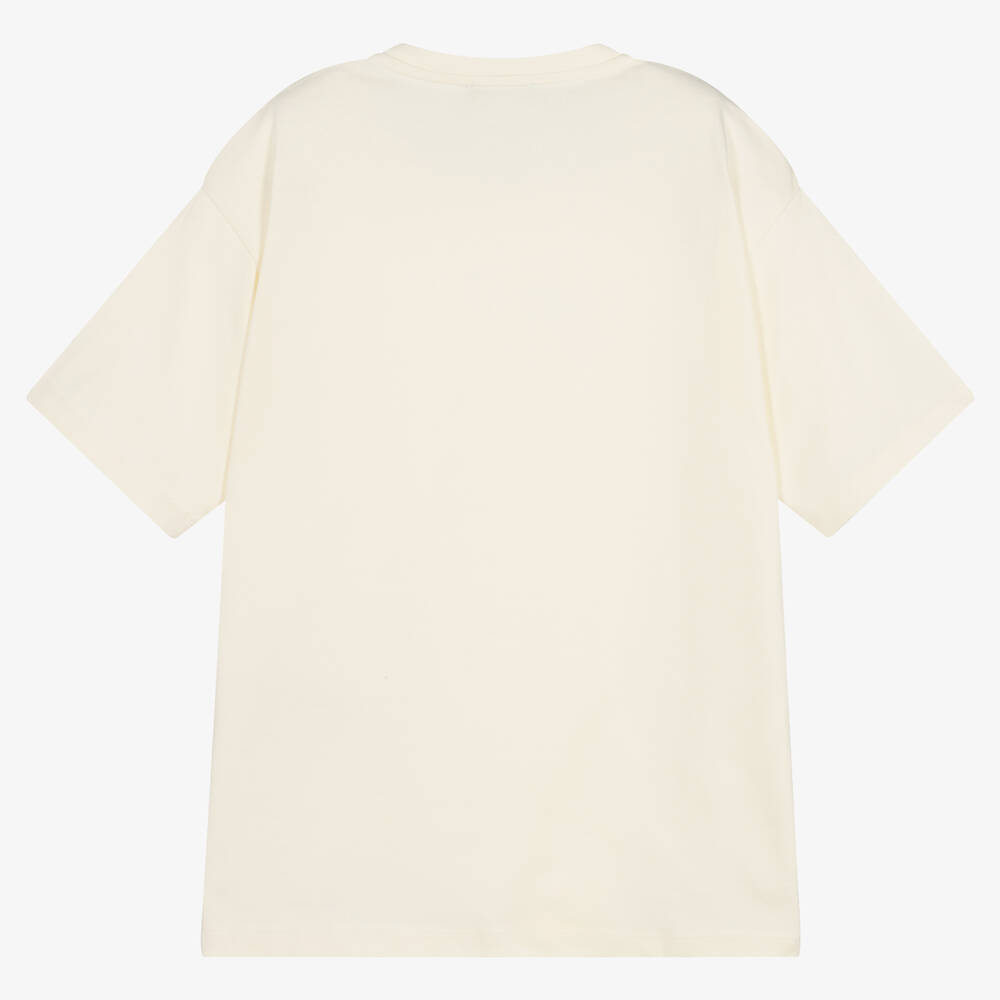 Emporio Armani-Teen Boys Ivory Cotton T-Shirt | Childrensalon Outlet