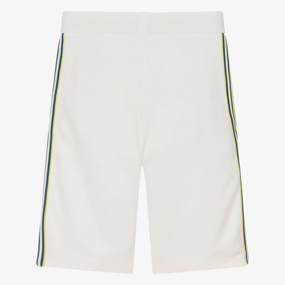 Emporio Armani-Teen Boys Ivory EA Crew Cotton Shorts | Childrensalon Outlet