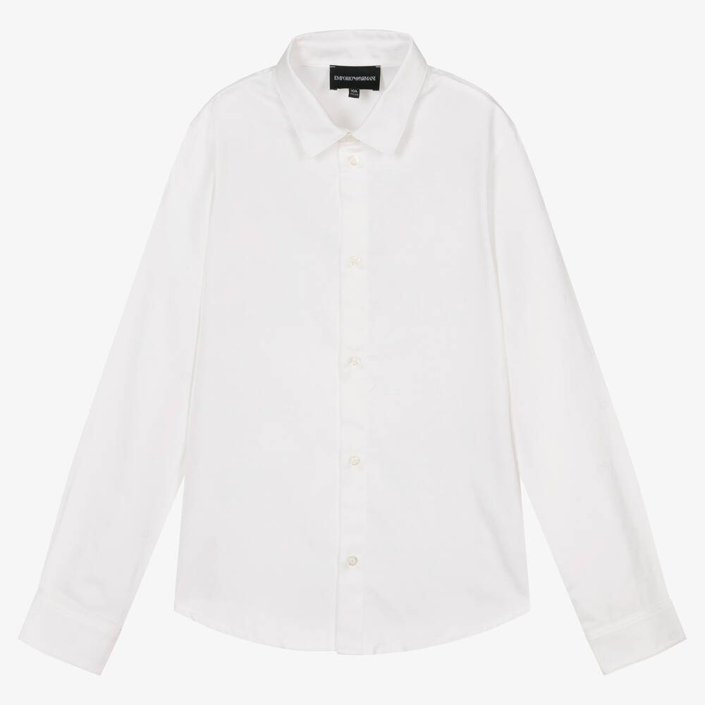 Emporio Armani - Кремовая рубашка для мальчиков-подростков | Childrensalon