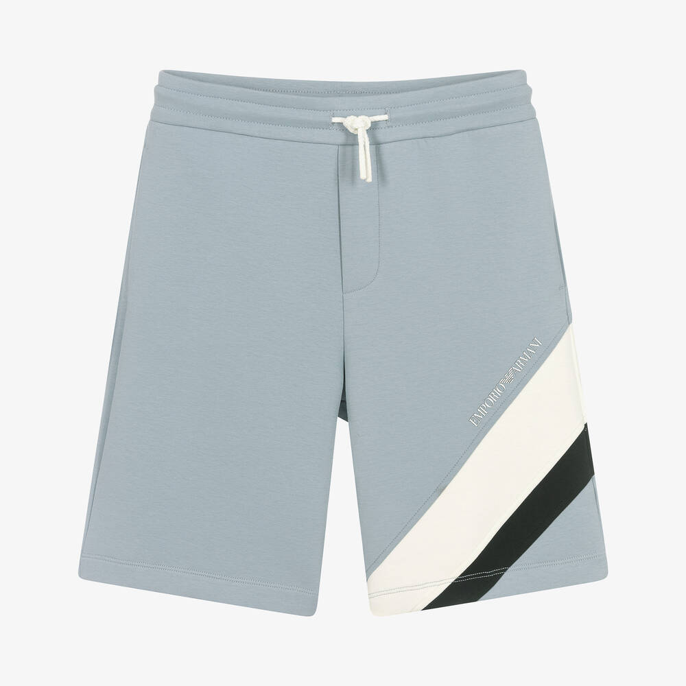 Emporio Armani-Голубые шорты из хлопкового джерси | Childrensalon Outlet