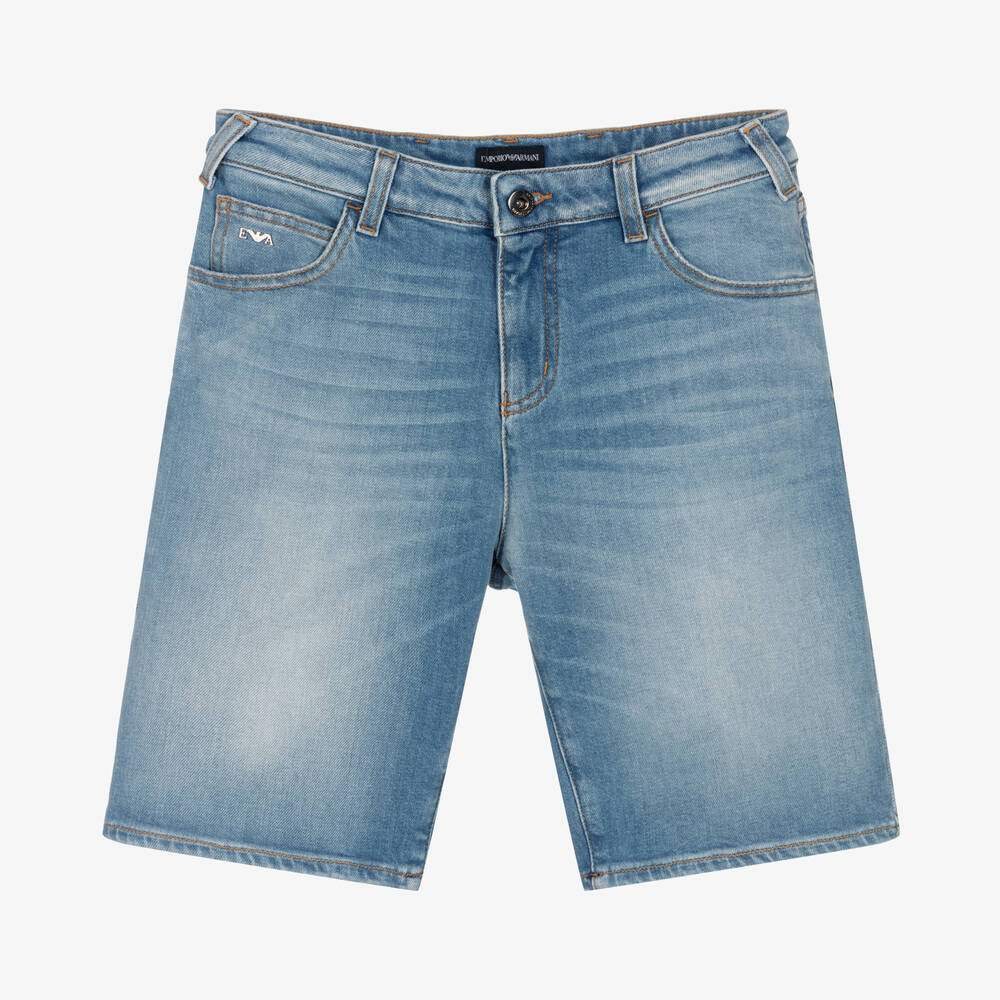 Emporio Armani - Short bleu clair en jean ado | Childrensalon