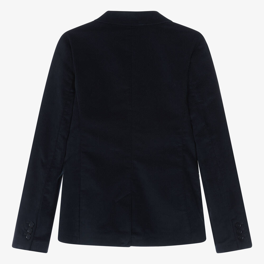 Emporio Armani-Teen Boys Navy Blue Corduroy Jacket | Childrensalon Outlet