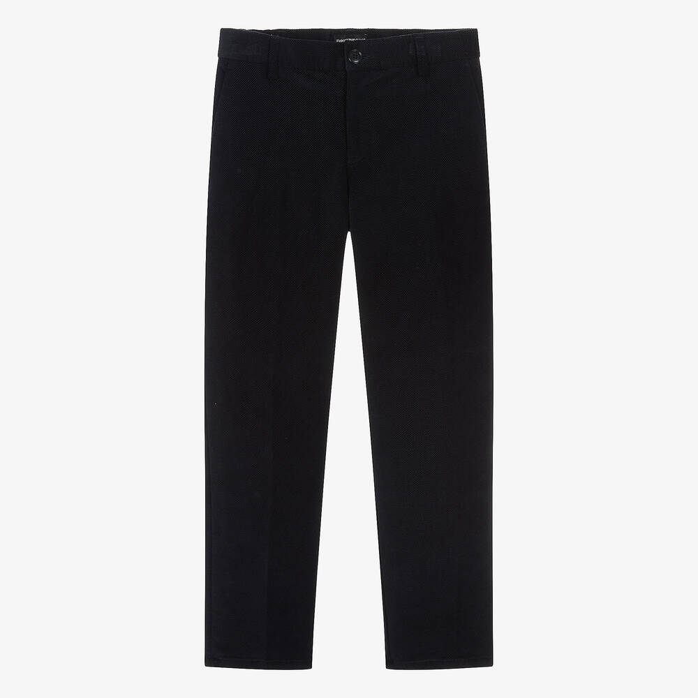 Emporio Armani - Pantalon velours côtelé bleu marine | Childrensalon